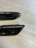 BMW OEM 13-16 M6 F06 F12 F13 Fender Grilles Vents Side Markers Pair Gloss Black