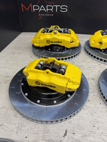 NEW 95-99 BMW E36 M3 BREMBO Big Brake Kit Yellow Calipers Rotors Set Plug Play