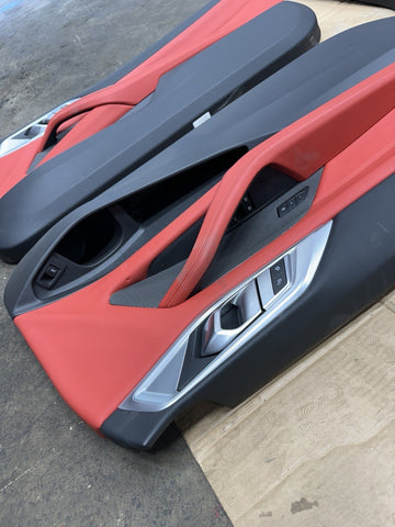 21-26 BMW G82 M4 Coupe Front & Rear Door Cards Panels 5143790492 Fiona Red