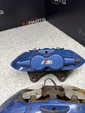 BMW 15-20 F80 F82 F83 M3 M4 Front Brake Calipers OEM Blue