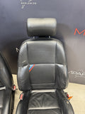 91-99 BMW E36 M3 SPORT SEDAN FRONT MANUAL BLACK LEATHER SEAT PAIR OEM *Notes*