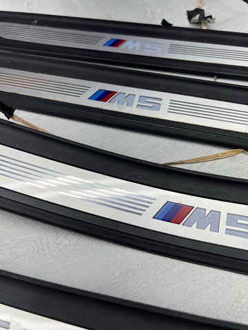18-23 OEM BMW F90 M5 Door Sills Illuminated Covers Trims Scuff Plates SET
