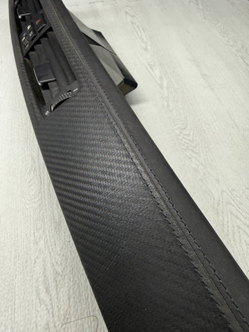06-11 BMW E90 E92 E93 328 330 335 M3 DASH TRIM CARBON LEATHER 52850610 OEM