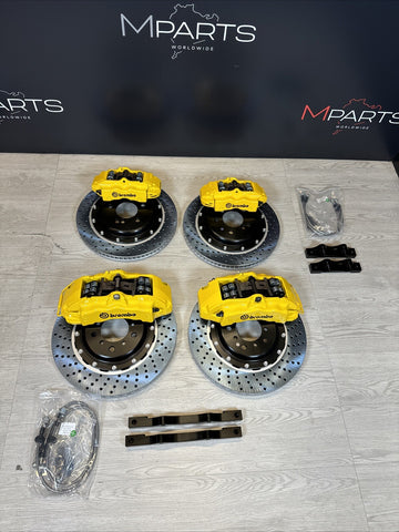 01-06 BMW E46 M3 BREMBO Big Brake Kit Yellow Calipers Rotors Set NEW Plug Play