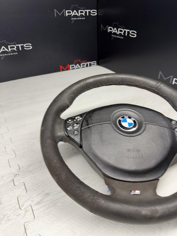99-02 BMW E36 Z3 M M3 Steering Wheel Black 3 Spoke 32342229487 Prev Rewrapped