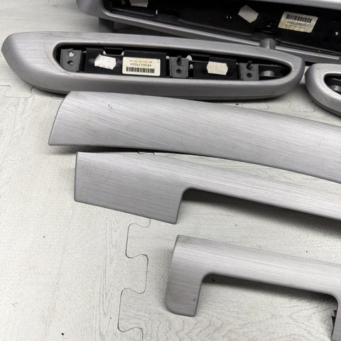01-06 BMW E46 M3 Coupe Interior Armrests Trim Set Brushed Aluminum *Tab*