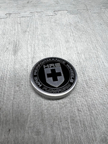 GENUINE HRE WHEEL RIM CENTER CAP OEM BLACK SILVER