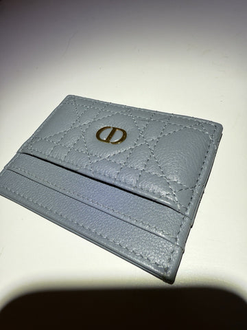 Dior Card Holder Case Wallet Light Blue 844157