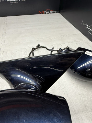 01-06 BMW E46 M3 Side View Door Mirrors Pair Carbon Black *Rust Bubbles