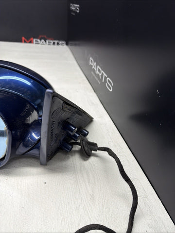 01-06 BMW E46 M3 Side View Door Mirrors Pair Topaz Blue Painted *Notes*