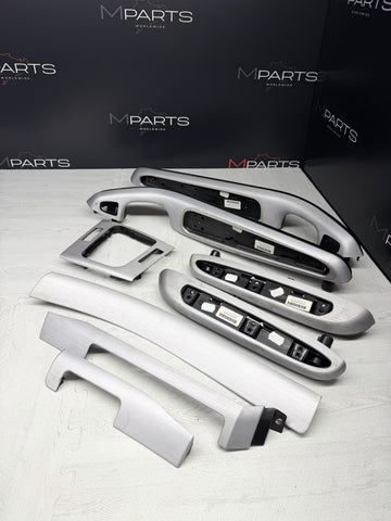 01-06 BMW E46 M3 Coupe Interior Armrests Trim Set Brushed Aluminum *Tab