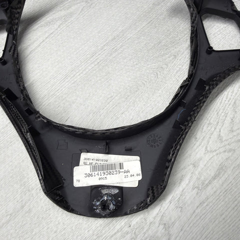 08-13 BMW E90 E92 E93 M3 Lower Steering Wheel Trim Cover Plate Black Wrapped