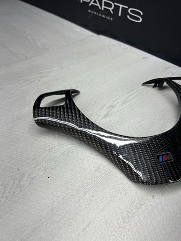 08-13 BMW E90 E92 E93 M3 Lower Steering Wheel Trim Cover Plate Carbon Fiber
