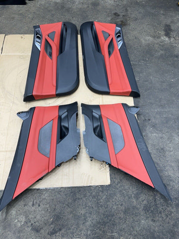 21-24 BMW G82 M4 Coupe Front & Rear Door Cards Panels 5143790492 Fiona Red