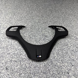 08-13 BMW E90 E92 E93 M3 Steering Wheel Trim Cover Black Leather Wrapped