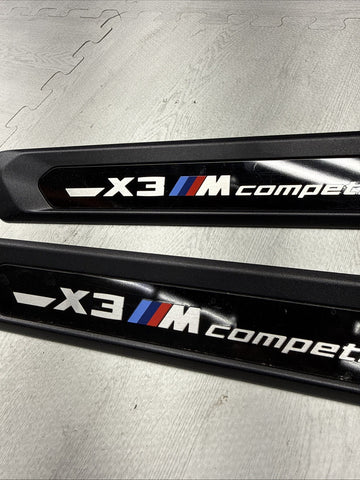 18-23 BMW X3 M X3M FRONT SILL PLATES COVERS 8077612