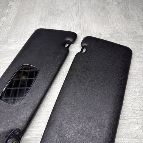 1984-1993 BMW E30 3-Series Factory Sun Visor Pair Anthracite Vinyl OEM *Notes*