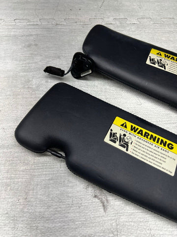 BMW E64 M6 Convertible OEM Sunvisors Sun Visors Black Leather Pair