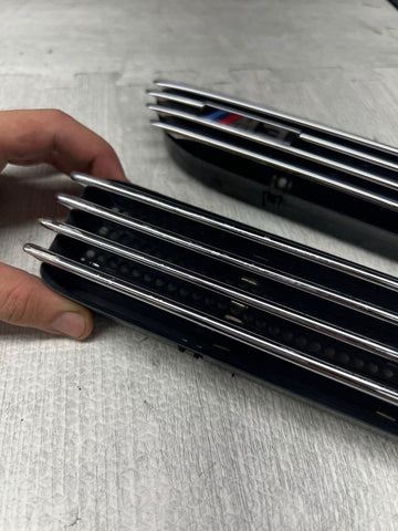 01-06 BMW E46 M3 Left Right Fender Vent Grilles Grills Trims Chrome Genuine OEM