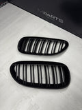 Gloss Black Front Kidney Grilles Grills 2004-2010 BMW E63 E64 645Ci 650i M6