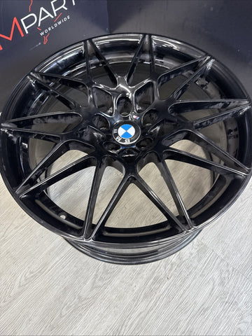 15-20 BMW F80 F82 F83 M3 M4 666M 20” Rear OEM Wheel Rim Gloss Black 20x10