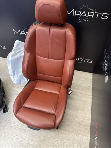 08-13 BMW E92 M3 Coupe Original Fox Red Interior Front Seats Pair *Notes*