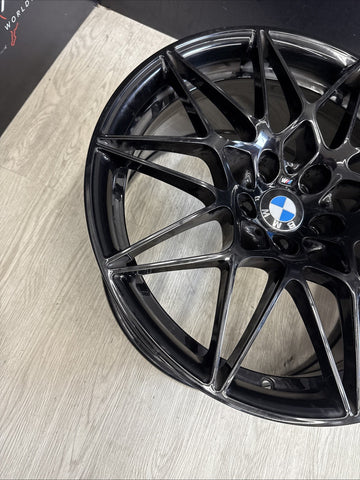 15-20 BMW F80 F82 F83 M3 M4 666M 20” Rear OEM Wheel Rim Gloss Black 20x10
