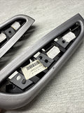01-06 BMW OEM E46 M3 Convertible Brushed Aluminum/Grey Trims Armrests Rear Pair