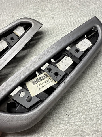 01-06 BMW OEM E46 M3 Convertible Brushed Aluminum/Grey Trims Armrests Rear Pair