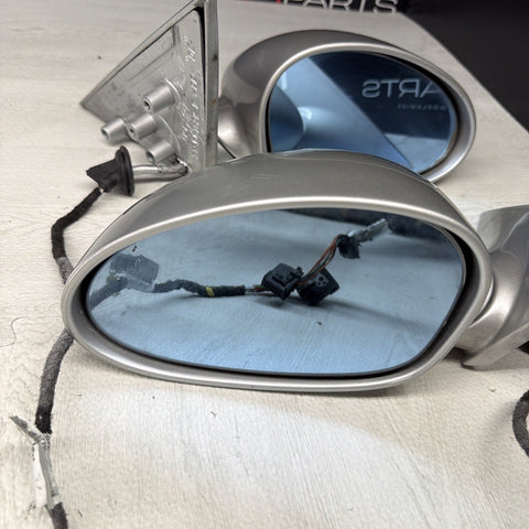 01-06 BMW E46 M3 Side View Door Mirrors Pair Titan Silver *Notes*