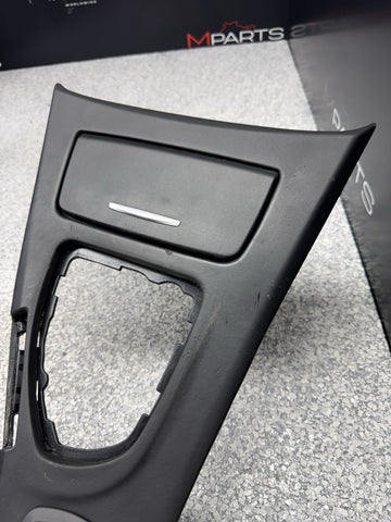 08-13 BMW E93 M3 OEM Front Center Console Cover Leather Manual Cic