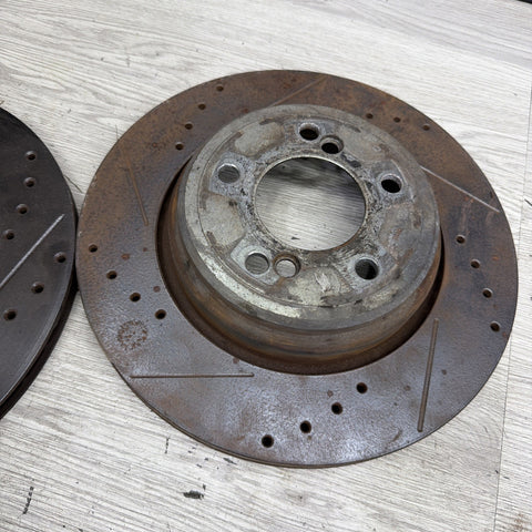 01-06 BMW E46 M3 Rear Discs Brakes Rotors Drilled Slotted