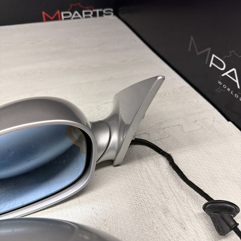 01-06 BMW E46 M3 Side View Door Mirrors Pair Titanium Silver *Notes*