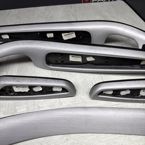 01-06 BMW E46 M3 Convertible Interior Armrests Trim Set Brushed Aluminum *Notes*
