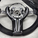 BMW OEM F80 M3 F82 F83 M4 M Performance Alcantara Steering Wheel Blue Stripe