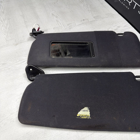 01-06 BMW E46 M3 Coupe Right Left Sun Visors Shade Mirror Black OEM *Peel*