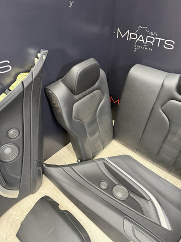 BMW 15-20 F82 M4 Coupe Merino Black Leather Seats & Panels Set