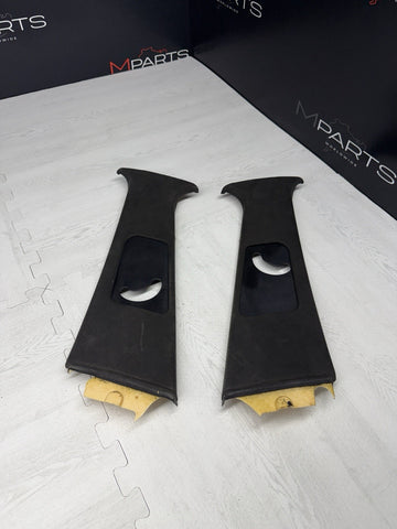 OEM 00-03 BMW E39 M5 B Pillars Column Interior Upper Cover Pair Alcantara Black