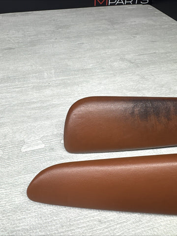 01-06 BMW E46 M3 Convertible Door Upper Arm Rest Armrest Pads Cinnamon *Damaged*