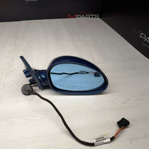 2001-2006 BMW M3 E46 Door Mirror Right Side View Topaz Blue OEM Used