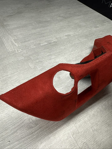 FERRARI F8 TRIBUTO RED ALCANTARA DRIVER LEFT LH LOWER DASH PANEL TRIM OEM