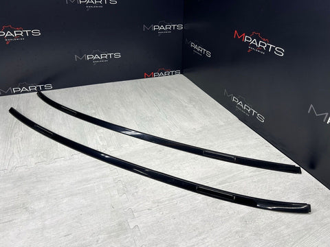 08-13 BMW E92 335 M3 Coupe Roof Rails Mouldings Pair 51138045379 Sapphire Black