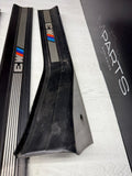 95-99 OEM BMW E36 M3 Sedan Door Sills Plates Covers Black *Missing 1 Front