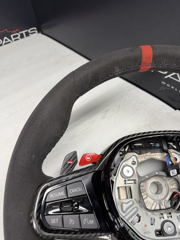 BMW M3 G80 G81 M4 G82 G83 LCI STEERING WHEEL M-POWER ALCANTARA CARBON OEM