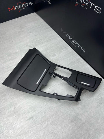 13-16 BMW F10 M5 Center Console Cover Panel Bezel Trim Leather Black