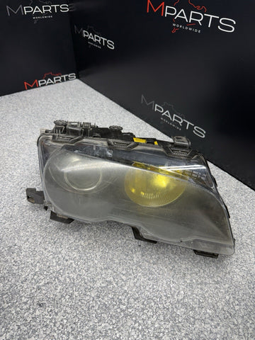 OEM BMW 02-06 E46 330 M3 Bixenon Headlight 1305621772 Yellow High Beam Housing