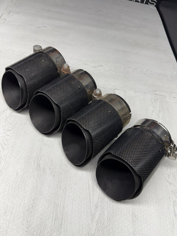 Valvetronic Designs 76mm Carbon Fiber Exhaust Tips Universal