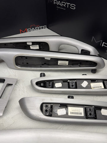 01-06 BMW E46 M3 Coupe Interior Armrests Trim Set Brushed Aluminum *Tab