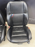 91-99 BMW E36 M3 SPORT SEDAN FRONT MANUAL BLACK LEATHER SEAT PAIR OEM *Notes*