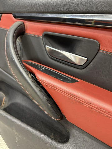 15-20 BMW F82 F83 M4 Front Right Passenger Leather Door Card Panel Sahkir Orange